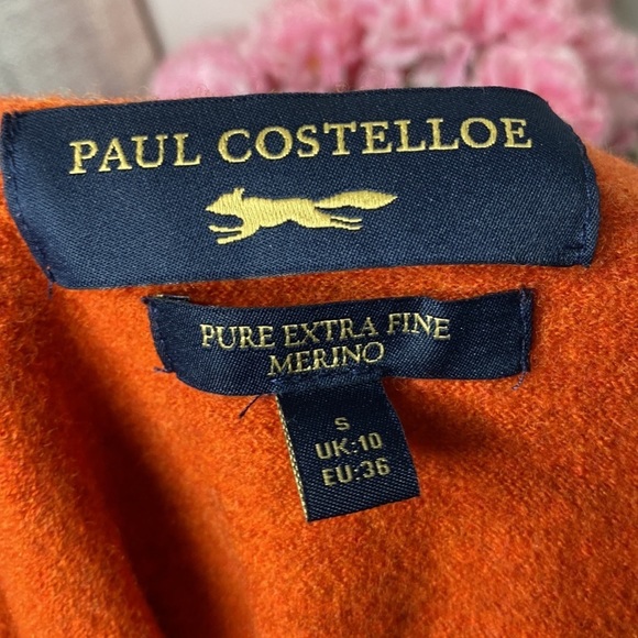 🌷Paul Costelloe🌷 Burnt Orange 100% Merino Wool Crop Sweater - Picture 11 of 11